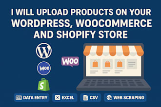 upload products on your wordpress, woocommerce and shopify store