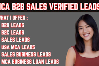 provide mca leads loan leads sales leads sales closer appointment setting