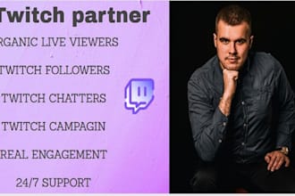 do twitch channel campaign to gain live viewers for affiliate, partner