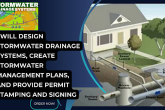 fl, ca, ga, ny stormwater drainage design, management plan, permit stamp sign