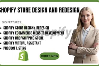 set up shopify ecommerce website shopify store design redesign developer manager