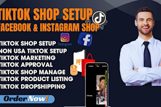 set up tiktok shop, setup facebook shop ,instagram shop tiktok dropshipping shop