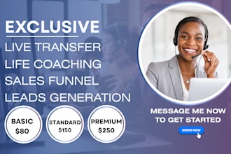 generate life coaching live transfer leads life coaching website ads set up