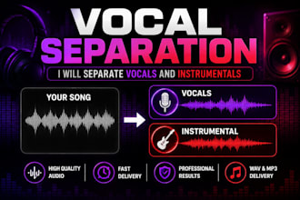 separate vocals and instrumentals from any song professionally