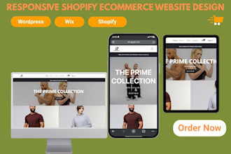 design SEO ecommerce website wordpress website shopify store wix online store