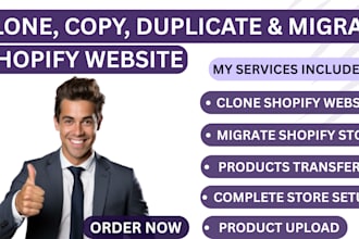duplicate shopify store copy shopify website clone redesign shopify store
