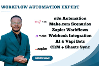 create n8n workflow automation make com automation zapier automation, ai chatbot