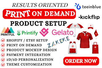 set up customily zepto teeinblue lumise design shopify print on demand gelato