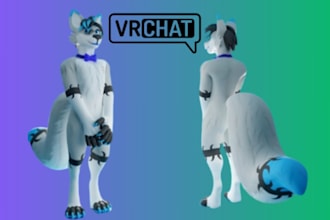 do vrchat avatar ,vr character 3d model , furry avatar