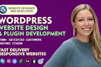 create wordpress website design, elementor pro website, divi business website