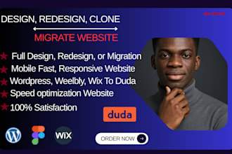 design, convert, clone or convert wordpress, wix, weebly, duda busines website