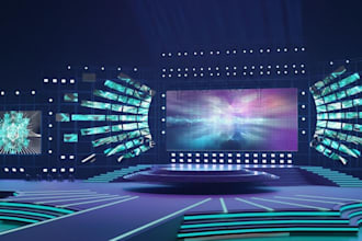 modern concert stage,event stage,dancing stage render, musical stage design,cgi