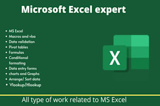 do any excel related work like clean, split, merge, analyze and visualize data