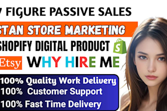 sales guarantee 7figure complete shopify etsy digital product store, store setup