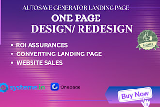 design one page website systeme io wordpress  landing page email automation