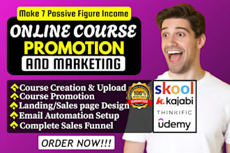 online course promotion, yoga, fitness kajabi course marketing, course sales