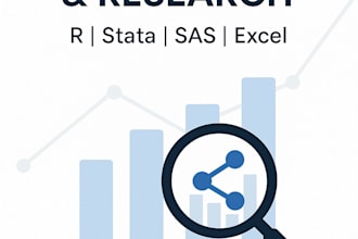 data researcher helping with rstudio, stata, SAS and excel statistics