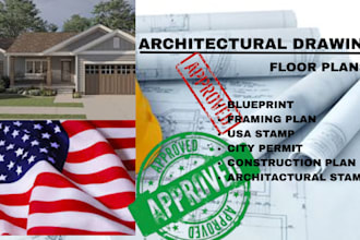 draw structural engineering drawing, architectural  stamp california floor plan