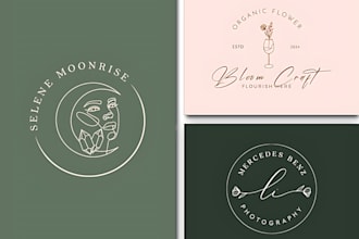 make a unique minimalist line art logo design