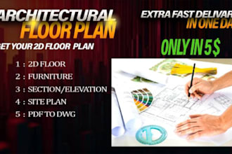 draft 2d floor plan in autodesk autocad in one day