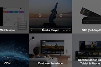 build live streaming app, iptv app with middleware, live TV, vod and panel setup