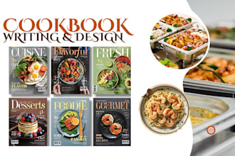 design or redesign recipe book, cookbook formatting, canva ebook cover design
