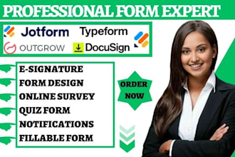 create jotform, typeform google form, online survey quiz form email notification
