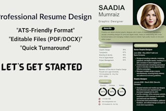 do professional resume design with a modern creative touch