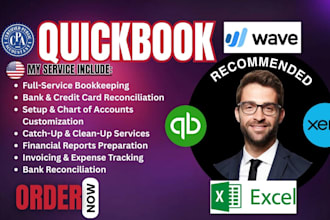 do bookkeeping and accounting in xero, quickbooks, wave, and quickbooks online