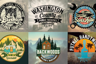 make timeless vintage retro logo design for your brand