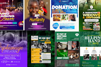 design non profit ngo church and charity fundraising flyers to boost donations