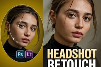 do photo retouching, portrait photo editing for your headshot