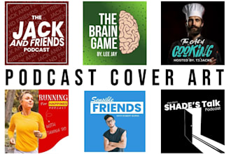 make a podcast logo and podcast cover art design