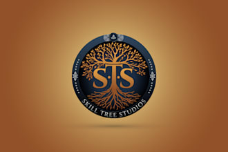 create a modern tree wellness studio minimal and creative logo