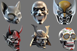 sculpt custom 3d mask 3d helmet halloween cosplay mask for 3d printing