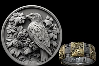 bas relief coin model cnc 3d pendant sculpture medallion ring laser zbrush stl