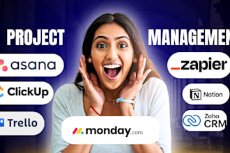 setup automations integrations with monday com, trello, asana, clickup, monday