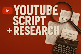 be your youtube scriptwriter and topic researcher