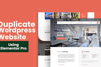 duplicate rebuild clone wordpress website design landing page with elementor pro