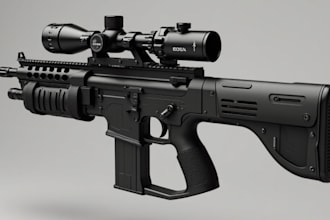 design custom 3d gun models for fps, vr games, printing, or animation in stl