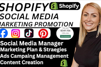be shopify social media manager content creator instagram fb post ads marketing