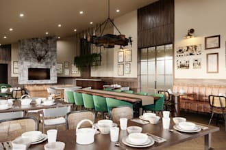 model 3d bar design, club, swimming pool, café ,restaurant, lounge rendering