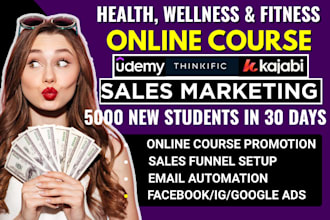 do udemy online course promotion, kajabi, thinkific ebook spiritual coach, sales