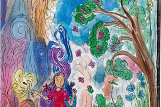 create hand drawn, cartoon style book covers