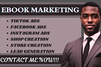 book promotion ebook marketing facebook ads video ads tiktok ads instagram ads