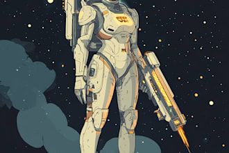 make a sci fi character illustration or sci fi character