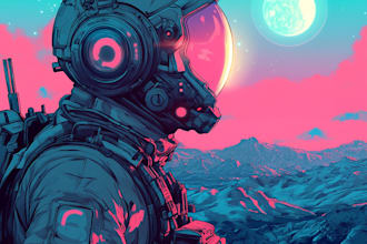 draw sci fi character illustration or sci fi character