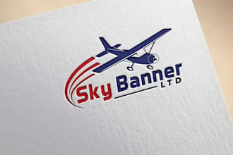 do eye catchy airline, aviation with original concept logo
