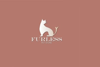 design a creative modern pet store logo and brand identity