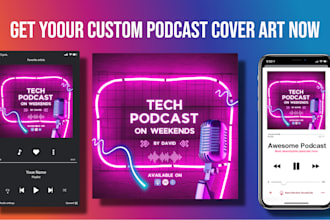 design professional podcast cover art for spotify, apple podcast and youtube